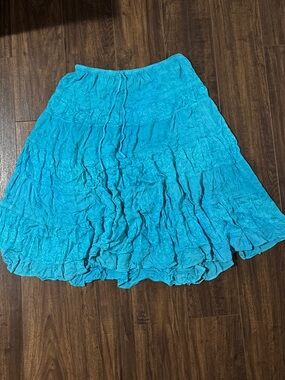 Women’s Turquoise Crinkle Skirt